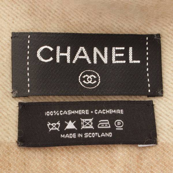 シャネル(Chanel) ココマーク カシミヤ 大判ストール フリンジ