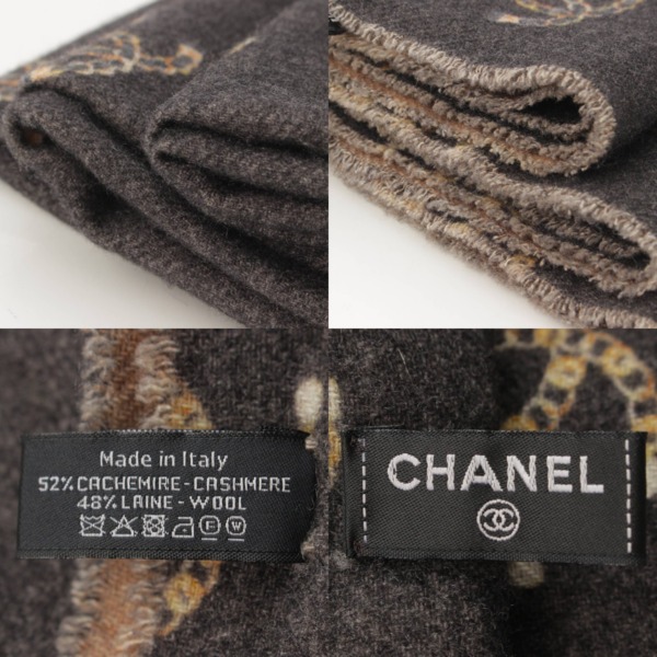 シャネル Chanel カシミヤ ウール ココマーク フリンジ マフラー