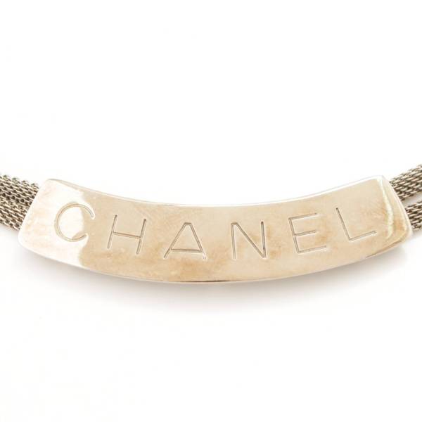 シャネル(Chanel) 98P ロゴプレート ダブルチェーン チョーカー