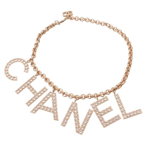 シャネル(Chanel) B19S ロゴ ラインストーン ネックレス チョーカー