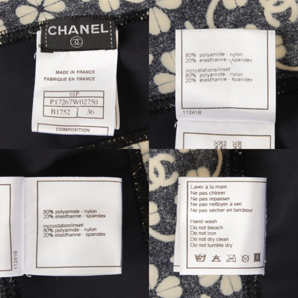 シャネル(Chanel) 01P クローバー 総柄 ワンピース P17267 ブラック 36