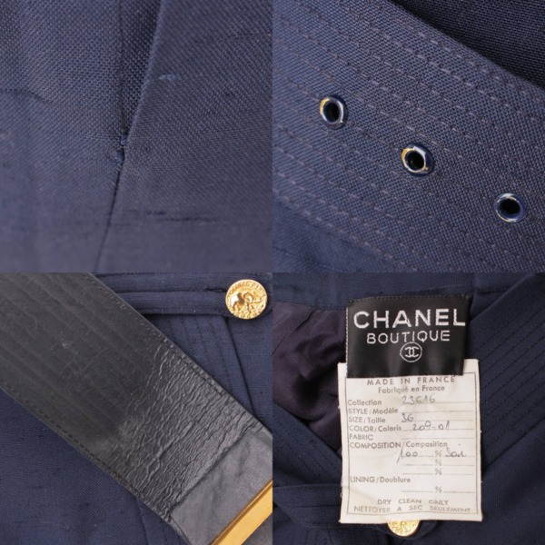 シャネル(Chanel) ワンピース 金ボタン ウエストベルト付き 23616