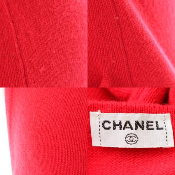 シャネル(Chanel) クローバーボタン ノースリーブ カシミヤ ニット
