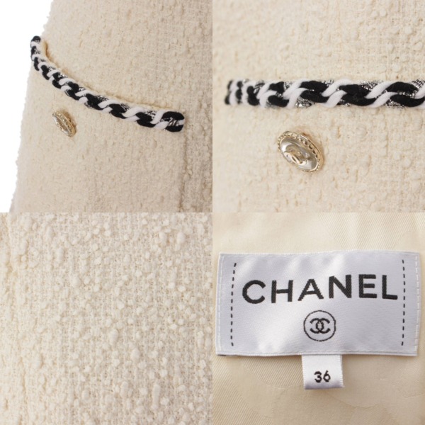 シャネル(Chanel) 21年 ココボタン ツイード ワンピース P70579 