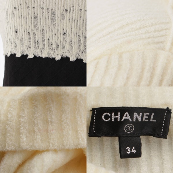 シャネル Chanel 20K レース 素材切替 長袖 ワンピース P65618