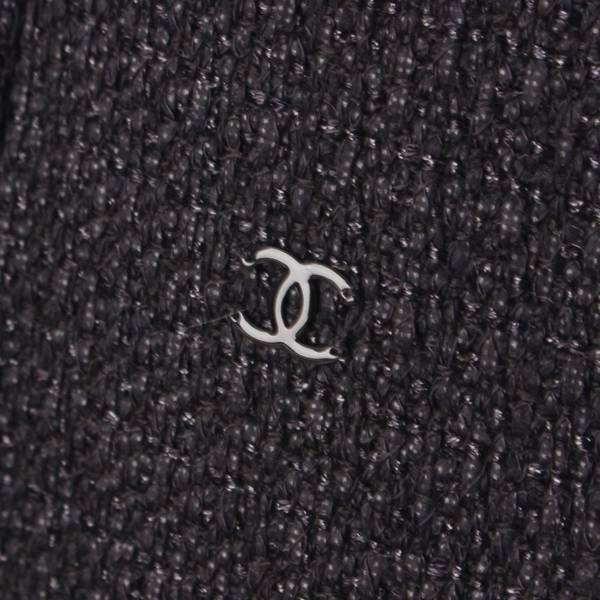 シャネル Chanel 09C ツイード バックジップ ノースリーブ ワンピース ドレス P34771 ブラック 38 中古 通販 retro レトロ