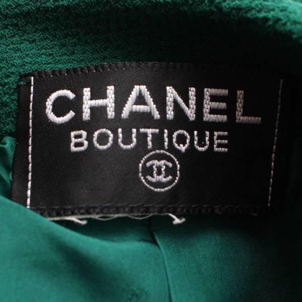 シャネル Chanel ヴィンテージ ココボタン 丸襟 ワンピース ドレス コート アウター グリーン 中古 通販 retro レトロ
