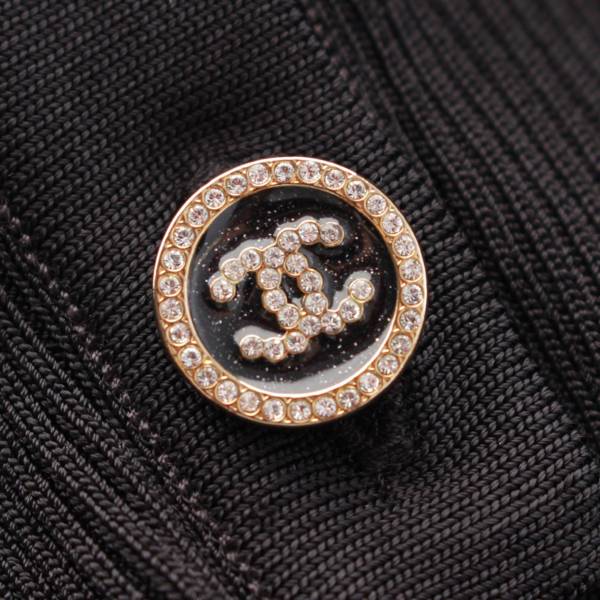 シャネル Chanel ココマーク メッシュ ニット切替 アシンメトリー ワンピース P74740 ブラック 34 中古 通販 retro レトロ