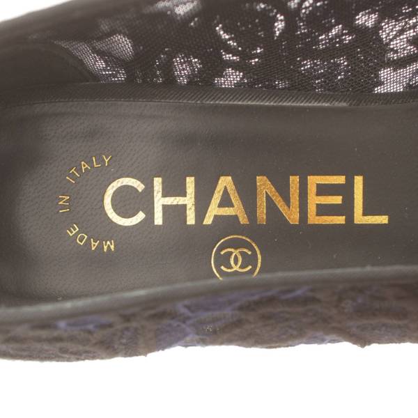 シャネル(Chanel) 17C レース ヒールパンプス G31749 ブラック×ネイビー 35C 中古 通販 retro レトロ