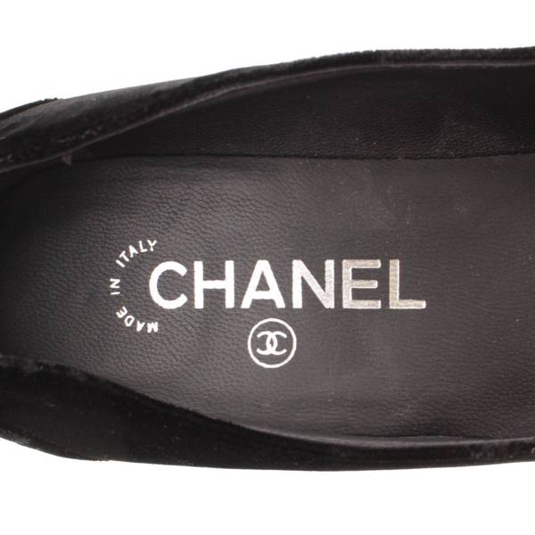 シャネル(Chanel) ベロア チェーン ウエッジソール パンプス G27948