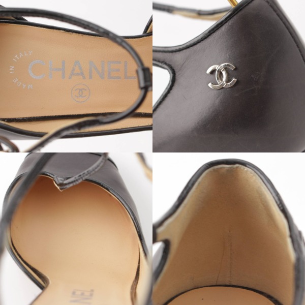 シャネル Chanel 12A ココマーク Tストラップ メリージェーン パンプス G28650 ブラック 36 1/2 中古 通販 retro レトロ