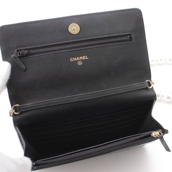 シャネル Chanel ココマーク マトラッセ パール ショルダー チェーンウォレット AP2579 ブラック 中古 通販 retro レトロ