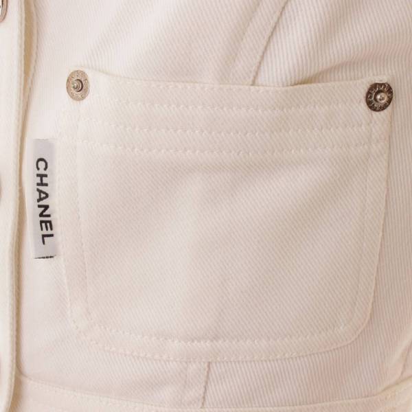 シャネル(Chanel) ココマーク王冠ボタン デニム ショート丈 ベスト 