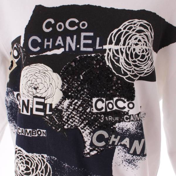 シャネル(Chanel) 20P カメリア スパンコール スウェットシャツ