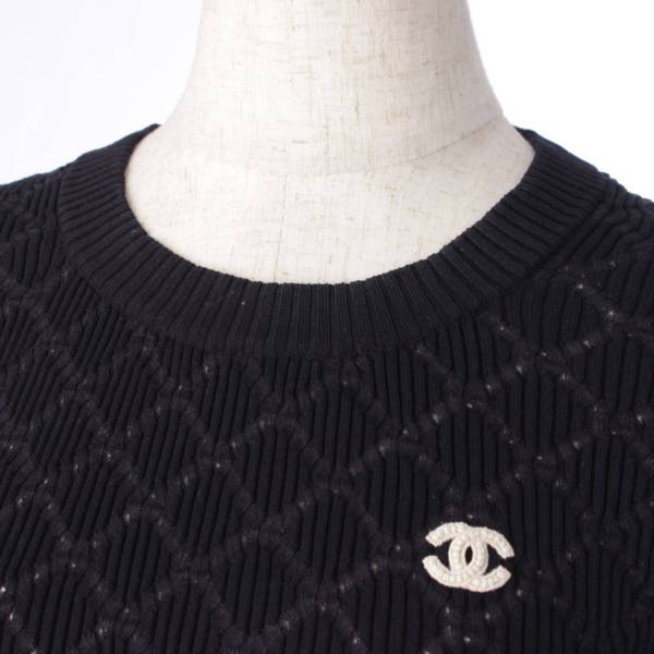 シャネル(Chanel) 20P ココマーク ニット トップス プルオーバー セーター P63293 ネイビー 36 中古 通販 retro レトロ