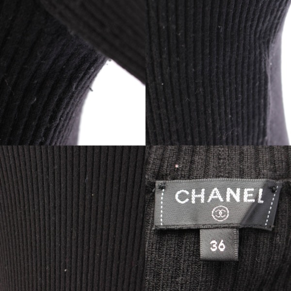 シャネル(Chanel) ロゴ ウール タートルネック ニット セーター