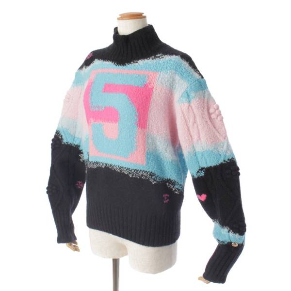 シャネル(Chanel) ココマーク NO.5 カシミヤ シルク混 ニット セーター 