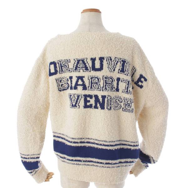 シャネル(Chanel) 19C DEAUVILLE BIARRITZ VENISEP Vネック プルオーバー ニット トップス ホワイト 38 中古  通販 retro レトロ