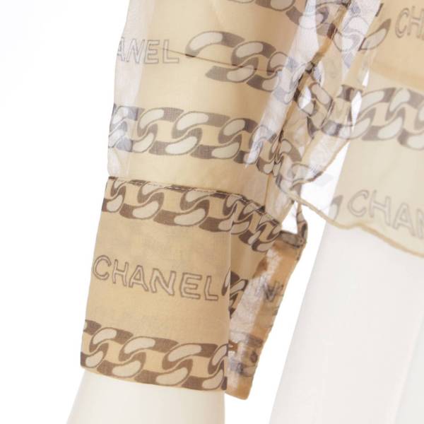 シャネル Chanel ヴィンテージ チェーン柄 シルク シャツ トップス