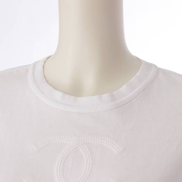 シャネル Chanel 20年 ココマーク コットン 半袖 Tシャツ P62861 ホワイト 34/36 中古 通販 retro レトロ