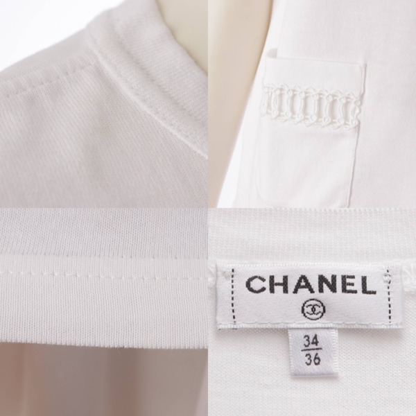シャネル Chanel 20年 ココマーク コットン 半袖 Tシャツ P62861 ホワイト 34/36 中古 通販 retro レトロ