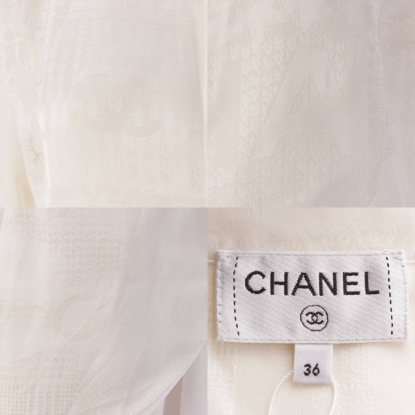 シャネル Chanel ココマーク ロゴ カメリア シルク シャツ ブラウス 