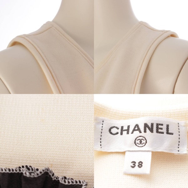 シャネル Chanel 20A ココマーク カメリヤ ノースリーブ タンクトップ トップス P64484 ホワイト 38 中古 通販 retro レトロ