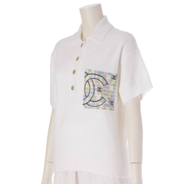 シャネル Chanel ココマーク パール ポロシャツ Tシャツ 半袖トップス 