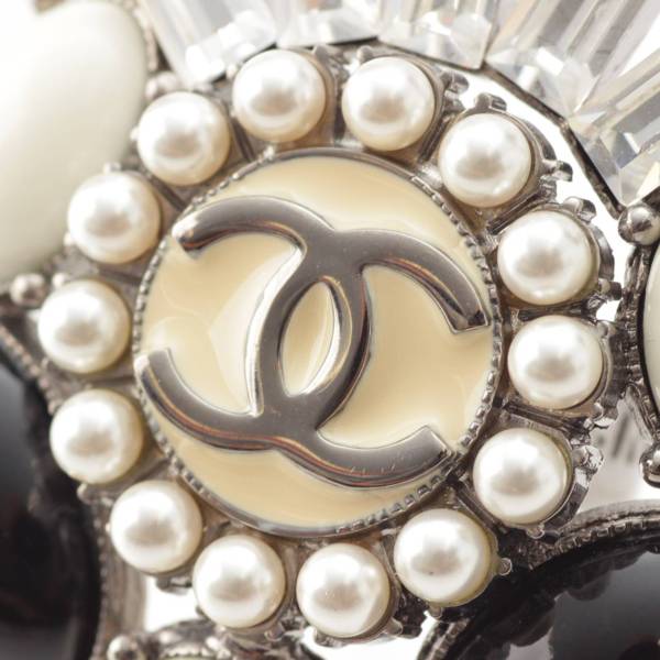 シャネル Chanel 06C ココマーク ビジュー フェイクパール ストーン リング 指輪 クリア ブラック 12号 中古 通販 retro レトロ