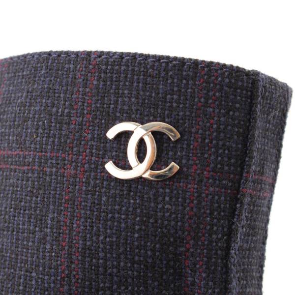 シャネル(Chanel) 13A ツイード サイドジップ ショートブーツ G29092