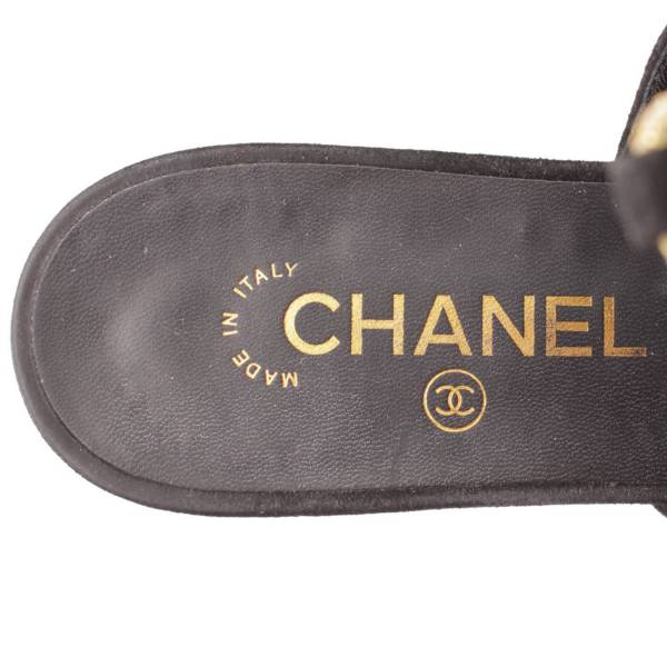 シャネル(Chanel) ココマーク スエード ミュール シューズ G30596 