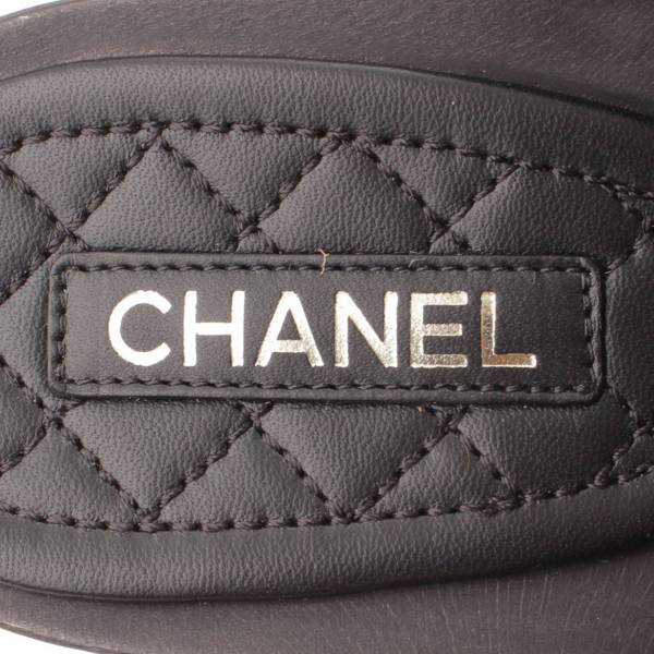 シャネル(Chanel) ココマーク マトラッセ レザー ミュール サボ