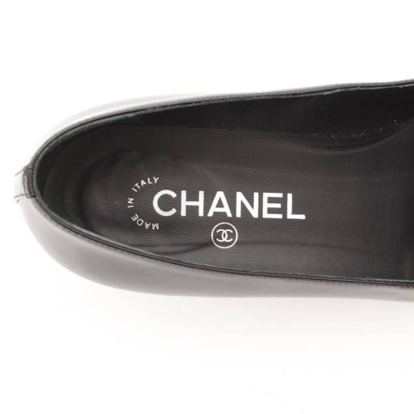 シャネル(Chanel) 10C ココマーク モカシン パテント レザー 