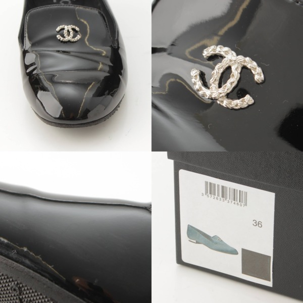 シャネル Chanel 10C パール ココマーク パテントローファー オペラシューズ G30757 ブラック 36 中古 通販 retro レトロ