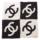 ココマーク ロゴ バイカラー シルク スカーフ ブラック×ホワイト