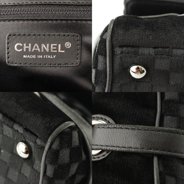 シャネル(Chanel) ベロア チェーン ショルダーバッグ 格子柄 10番台 ブラック 中古 通販 retro レトロ