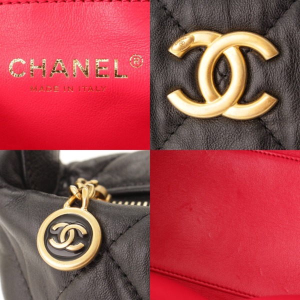 シャネル(Chanel) カーフスキン ココマーク マトラッセ チェーン 