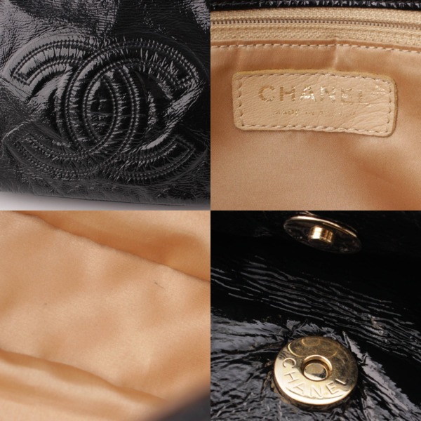 シャネル(Chanel) ココマーク エナメル チェーンストラップ 2WAY ショルダーバッグ ブラック 中古 通販 retro レトロ