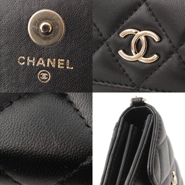 シャネル(Chanel) ミニマトラッセ ラムスキン パール チェーン ...