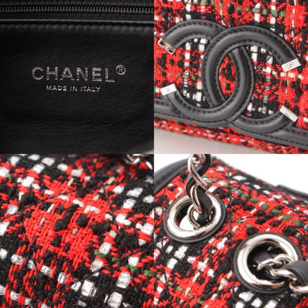 シャネル Chanel フィリグリー ビッグココマーク ツイード チェーンショルダーバッグ A93341 レッド 中古 通販 retro レトロ