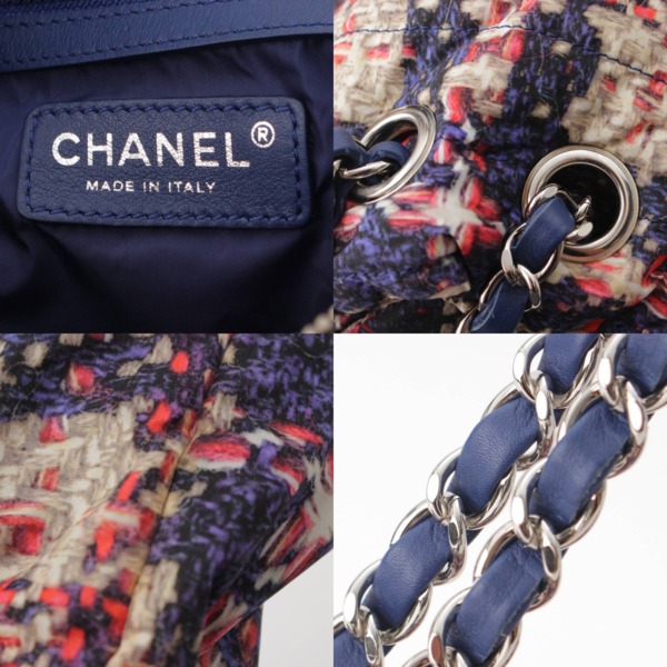 シャネル Chanel ナイロン ツイードプリント ポーチ付き チェーンショルダーバッグ マルチカラー 中古 通販 retro レトロ