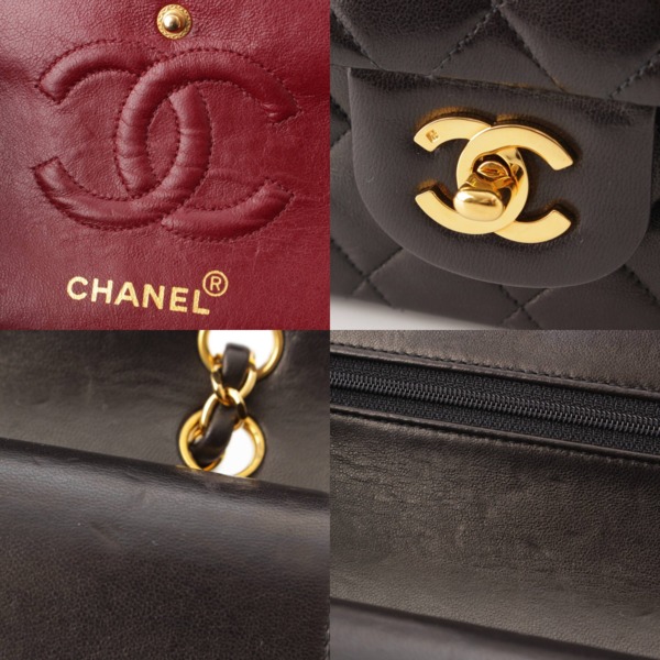シャネル Chanel 2番台 マトラッセ23 ラムスキン Wフラップ チェーンショルダーバッグ A01113 ブラック 中古 通販 retro レトロ