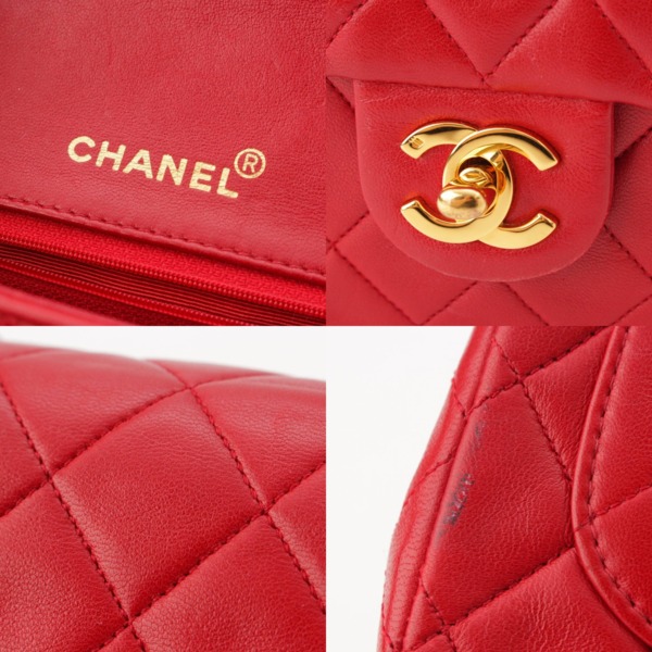 シャネル Chanel 17番台 ミニマトラッセ 17cm ラムスキン チェーンショルダーバッグ A01115 レッド 中古 通販 retro レトロ