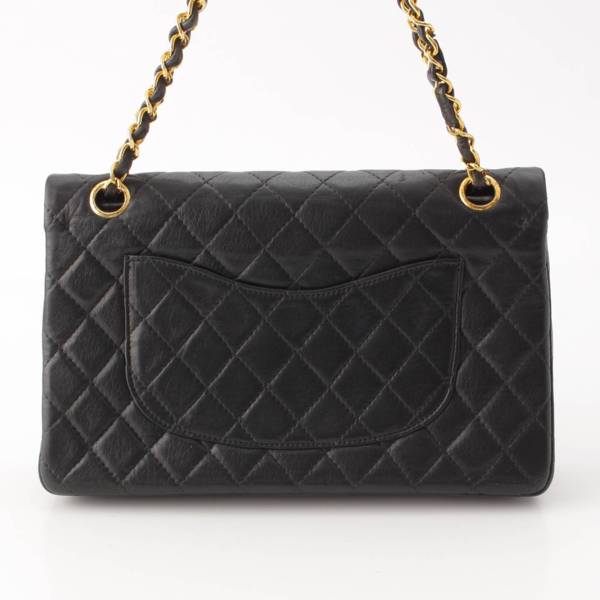 シャネル Chanel マトラッセ25 逆ココマーク ラムスキン Wフラップ チェーンショルダーバッグ ブラック 中古 通販 retro レトロ