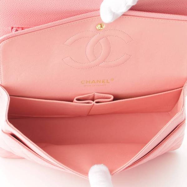 シャネル Chanel 9番台 マトラッセ25 キャビアスキン Wチェーンショルダーバッグ A01112 ピンク 中古 通販 retro レトロ