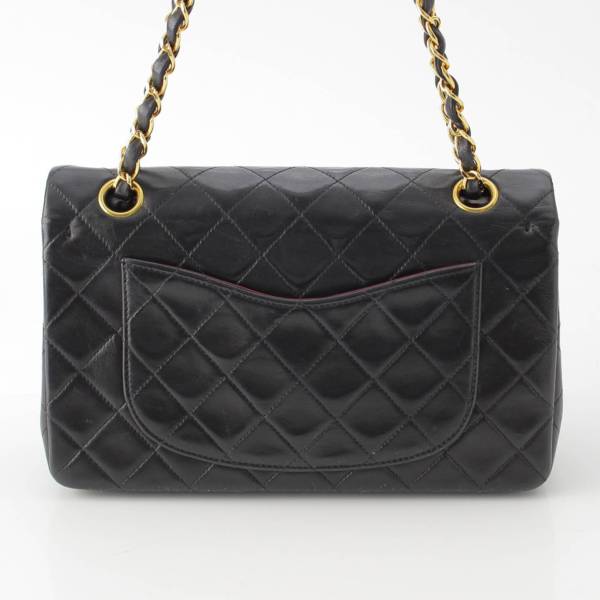 シャネル Chanel 4番台 マトラッセ23 ラムスキン ダブルフラップ チェーンショルダーバッグ ブラック 中古 通販 retro レトロ