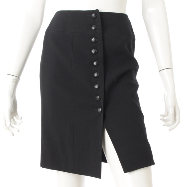 シャネル(Chanel) 97C ウール ココマークボタン スカート P08849 