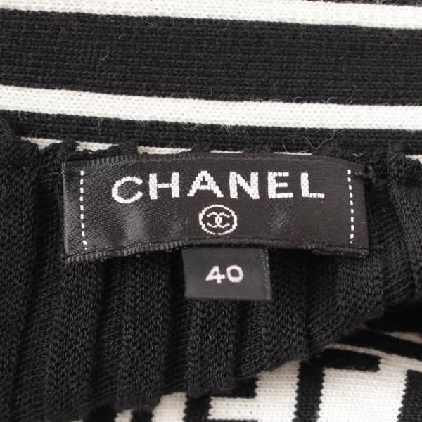 シャネル(Chanel) 19P ロゴ ニットスカート P61019 ブラック 40 中古