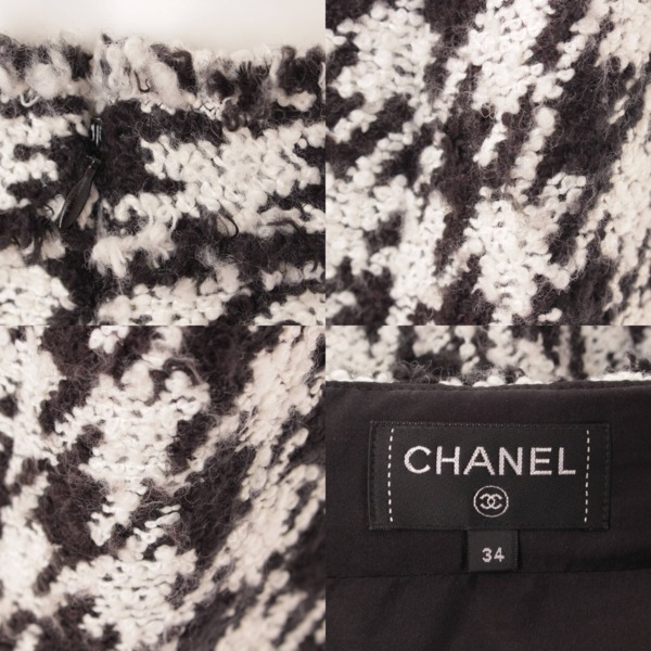 シャネル(Chanel) ツイード ココマーク 千鳥格子柄 スカート P54657