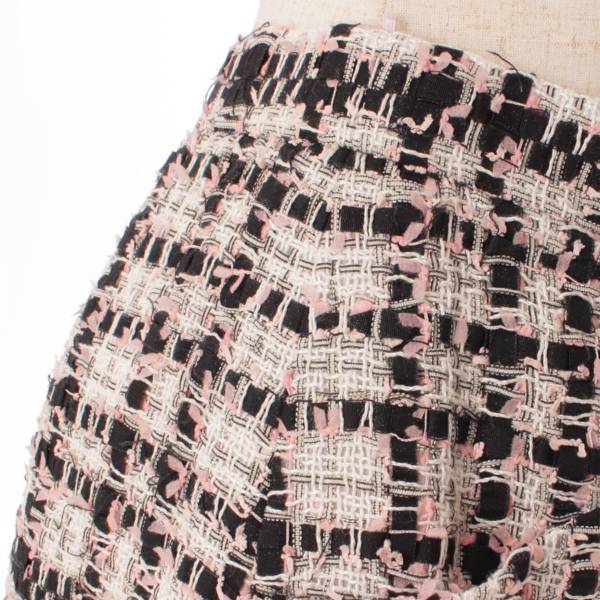シャネル(Chanel) ツイード タイトスカート P63188 ブラック×ピンク